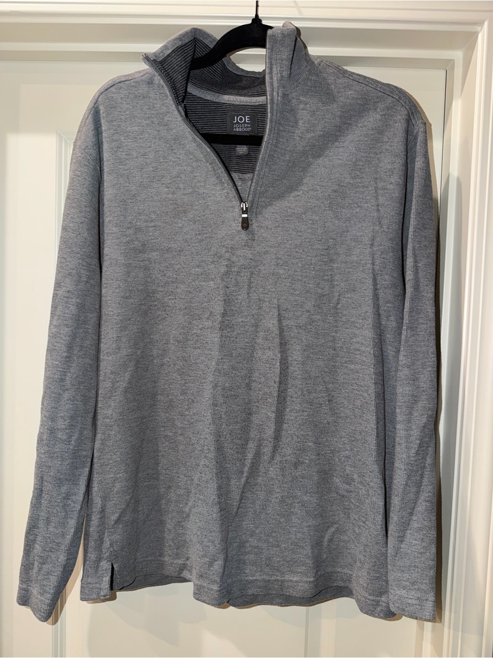 Joseph Abboud Men's Light Gray Quarter-Zip Pullover